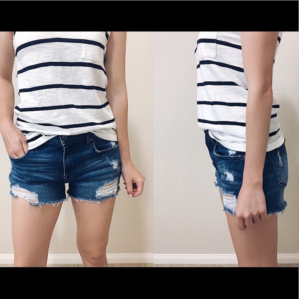 Distressed Denim Shorts